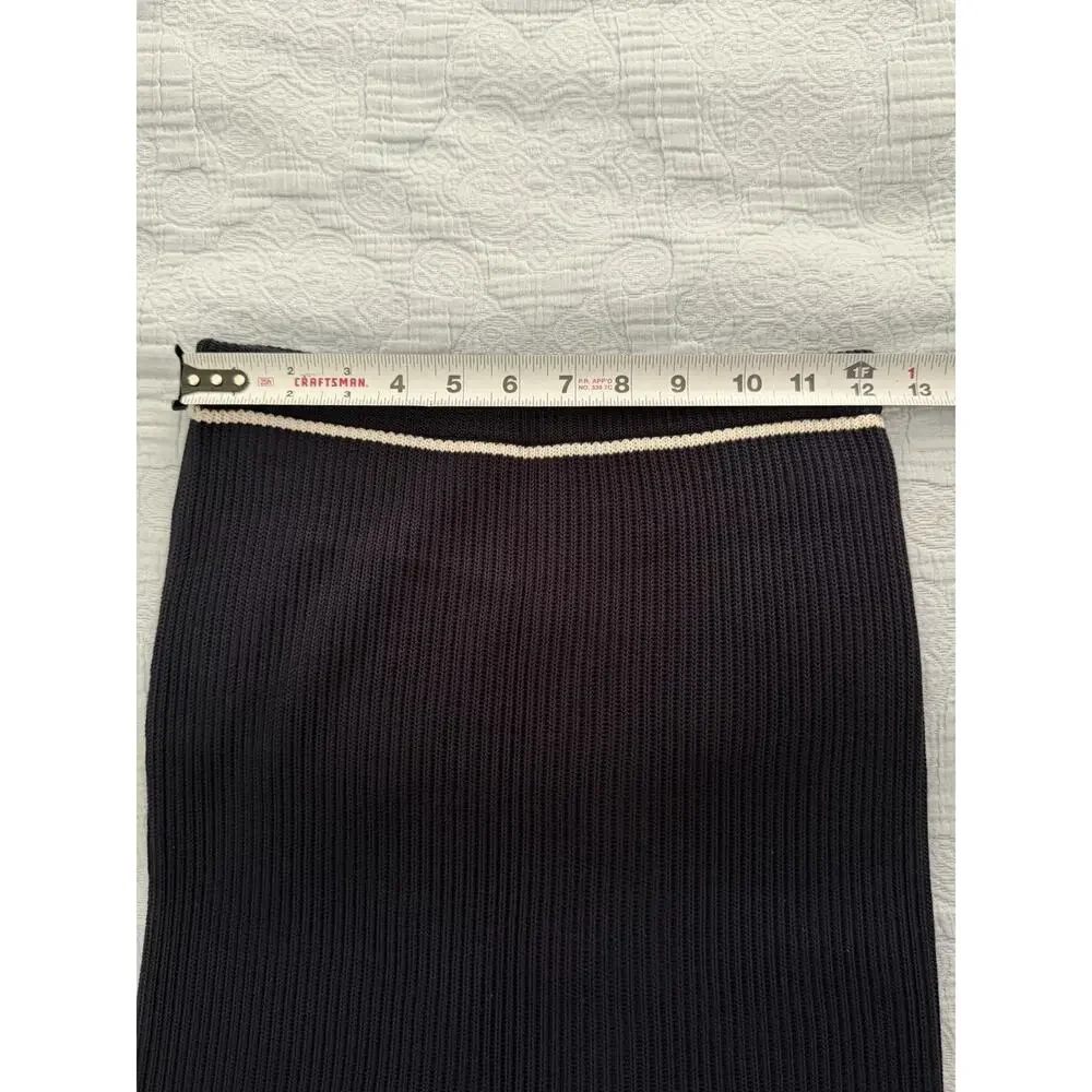 Karl Lagerfeld Skirt Womens 36 Small Pencil Knit Navy Designer Italy VTG 90s Y2K